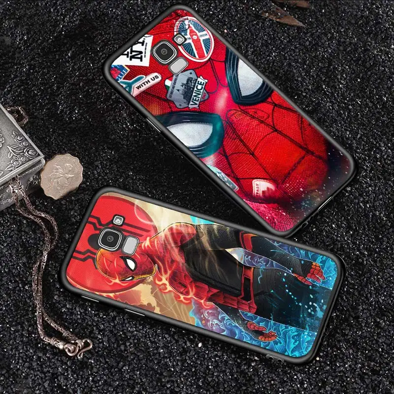 Spiderman for Samsung Galaxy J2 J3 J4 Core J5 J6 J7 J8 Prime duo Plus 2018 2017 2016 Soft Black Phone Cover