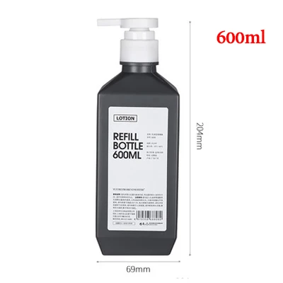 600ml black Портативный мыло бутылка жидкое мыло для рук Пресс бутылка Ванная комната гель для душа шампунь лосьон контейнер для хранения - Цвет: 600ml black