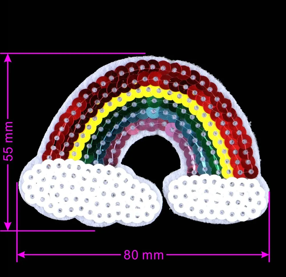 Радуга патч швейная одежда патчи железа на блестками мотивы наклейка одежду