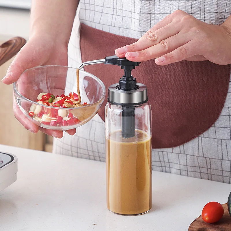 

KitchenAce 1pc 300/500ml Glass Pressed Oil Sprayer Seasoning Storage Container Oil Dispenser Bottle Kitchen Sauce Gadgets&Tools