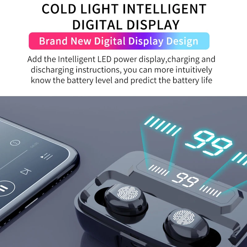 Беспроводные наушники TWS Bluetooth V5.0 беспроводные Hi-Fi стерео гарнитура с сенсорным