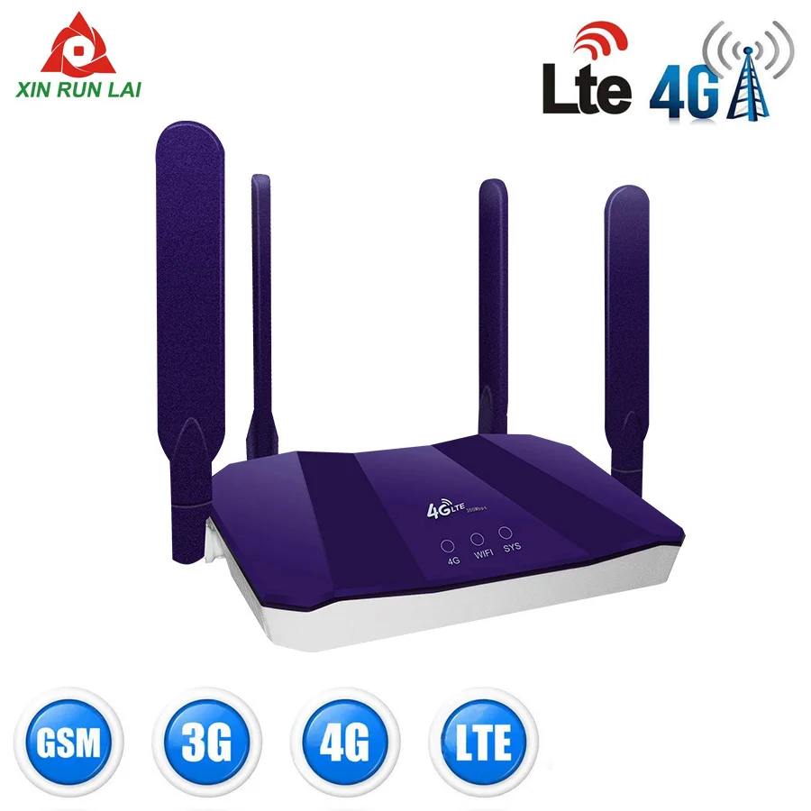 

4G LTE Router Unlocked CAT4 Wireless CPE Router Mobile Hotspot RJ45 LAN Port Modem With SIM Card Slot 150Mbps 4 External Antenna