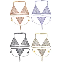 2020 luxury mesh crystal bralette underwear sexy jewelry for women bling rhinestone body chain bra harness waist jewellery party