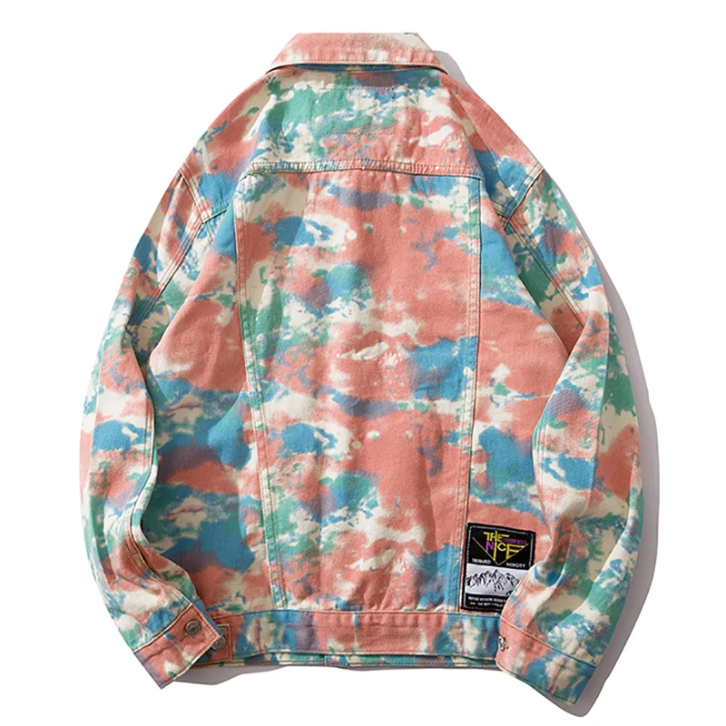 Mirecoo Let‘s Rock Men Shirt Tie dyeing Camo Cowboy Shirts Harajuku Hip Hop Long Sleeve Mens Streetwear Tops Clothes | Мужская одежда