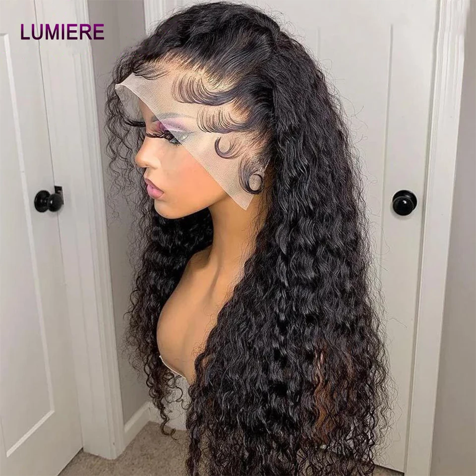 

Water Wave Lace Front Human Hair Wigs 13x6 13X4 Lace Frontal Wigs Brazilian Deep Curly Wave 4X4 5x5 HD Lace Closure Front Wigs