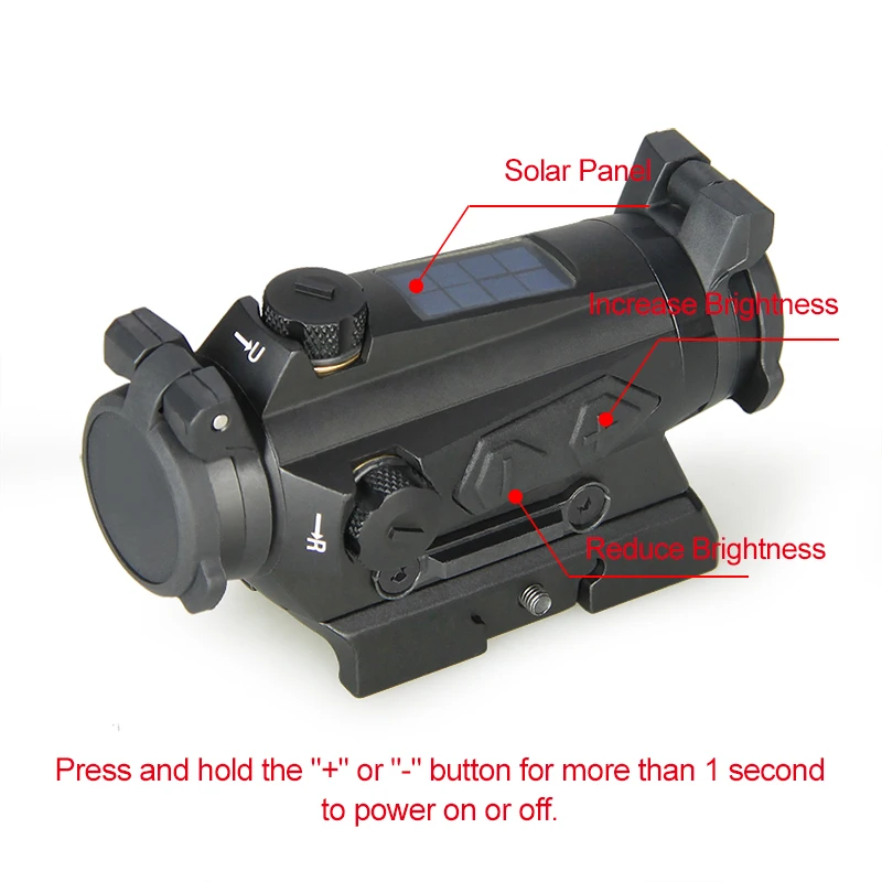 PPT1x20mm Red Dot видение прицел охотничья оптика 1x рефлекс солнечной энергии 2MOA 65MOA
