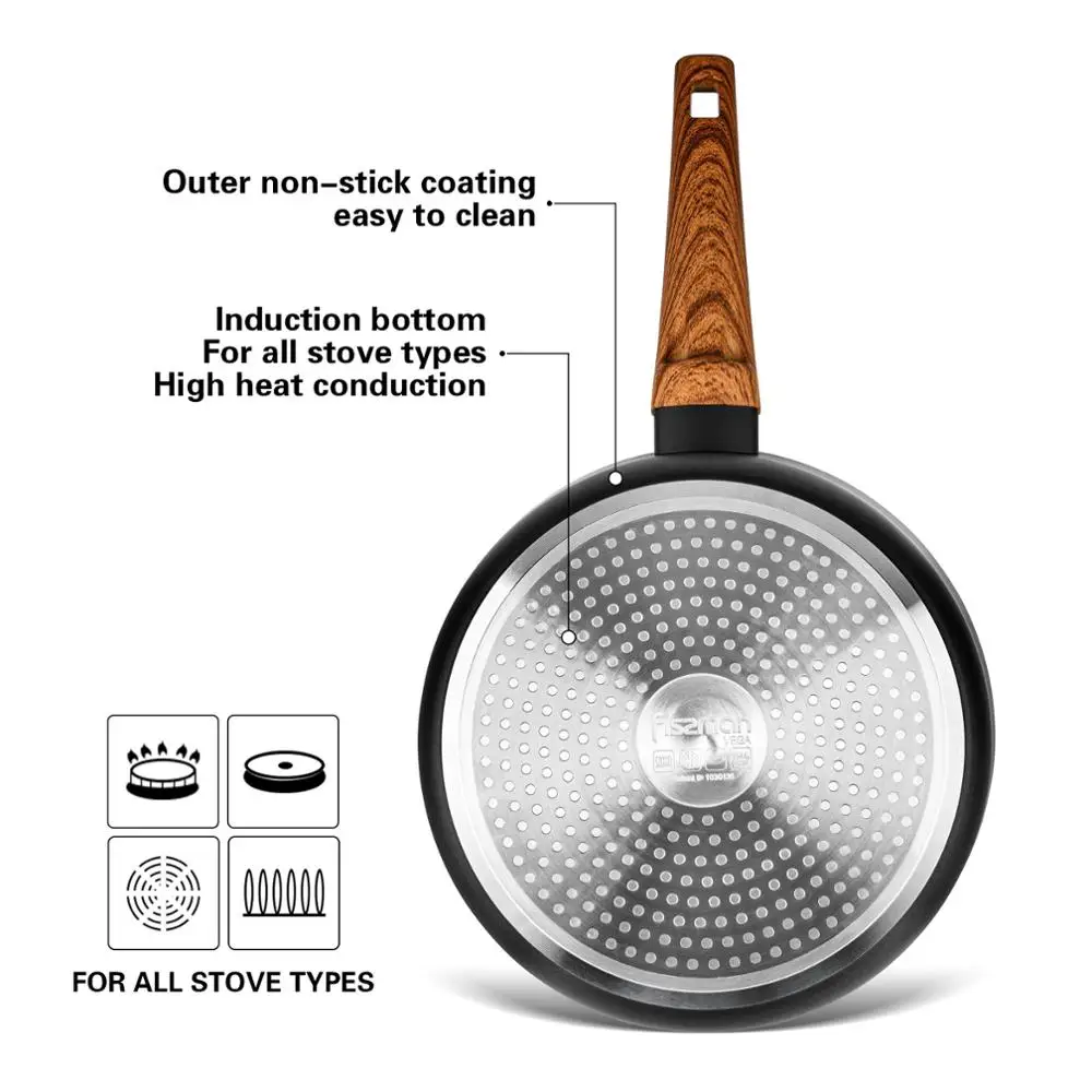 FISSMAN VEGA серия глубокая сковорода с черным мраморным покрытием алюминиевая