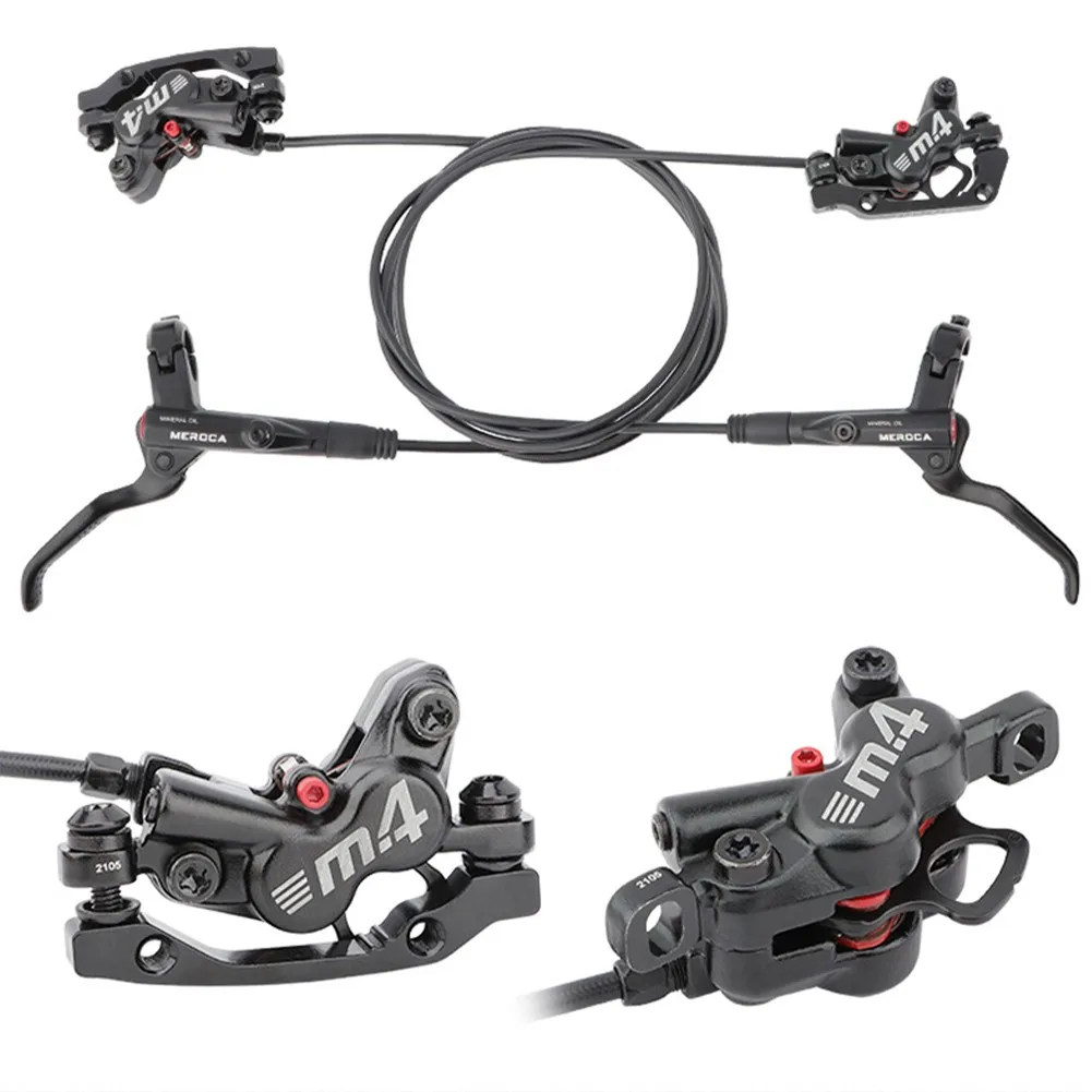 

MEROCA MTB Hydraulic Brakes Set For Bicycle Disc 4 Pushes Piston Mountain Bike Line Levers System Caliper Kit Racing Cycling