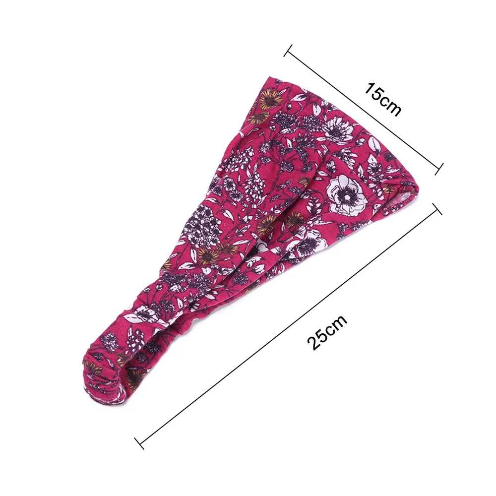 Женская широкая повязка на голову HOOH эластичная бандана в богемном стиле тюрбан