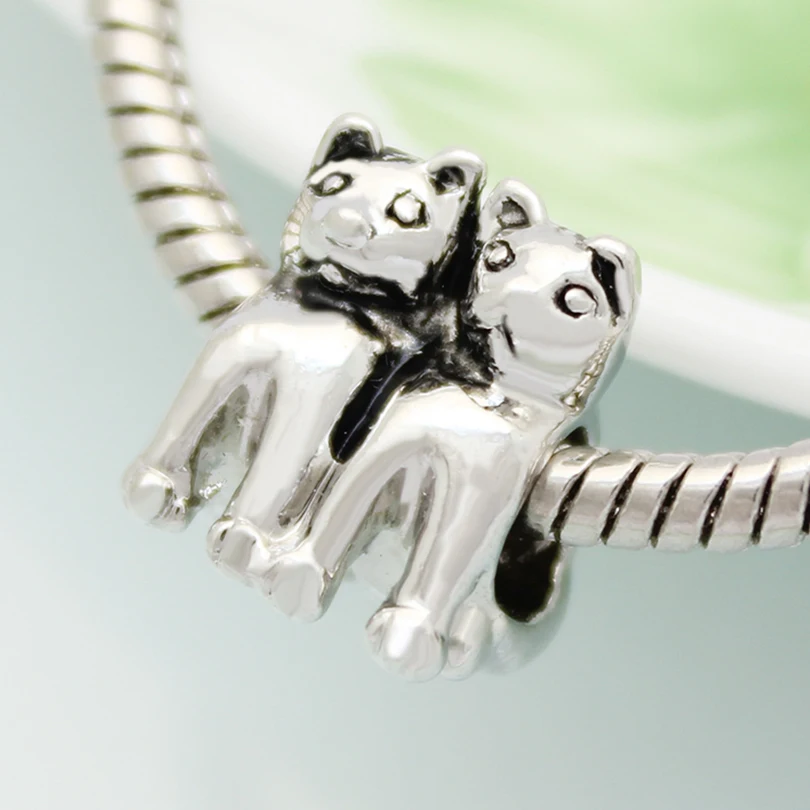 Fit Pandora charm bracelets Twin Cat European Bead Charms Bracelets beads for jewelry making | Украшения и аксессуары