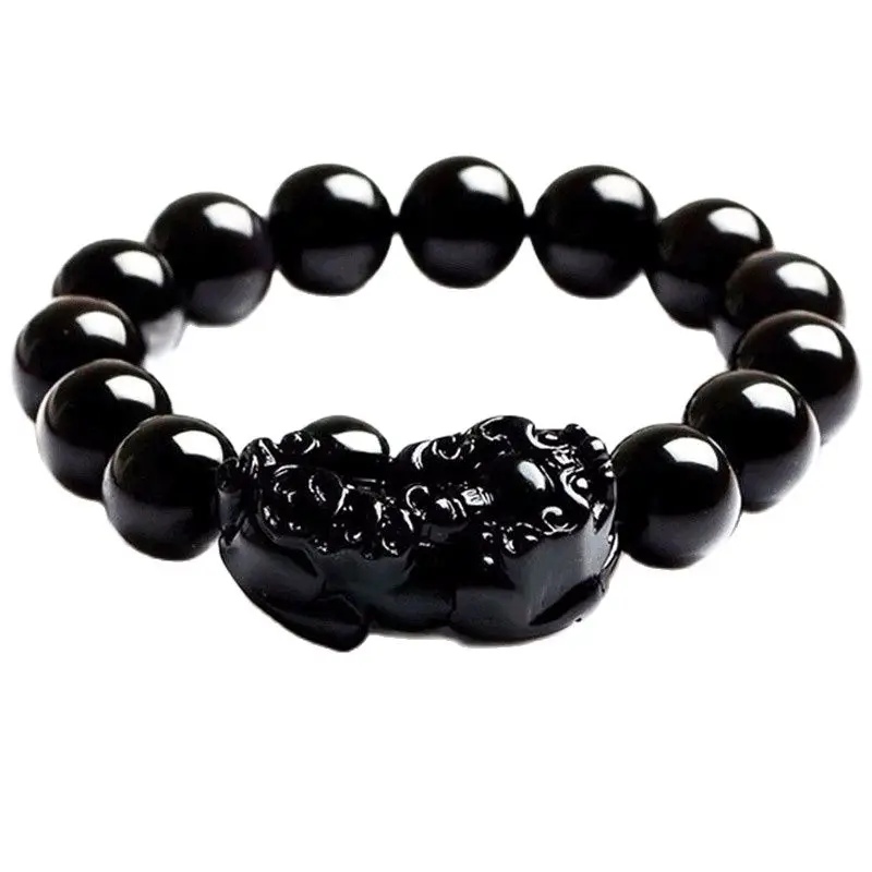

Новый модный обсидиановый браслет из натурального агата для мужчин и женщин