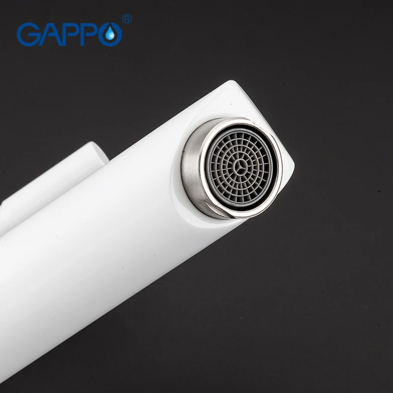 GAPPO черно-белый смеситель для раковины современный латунный Смеситель ванной
