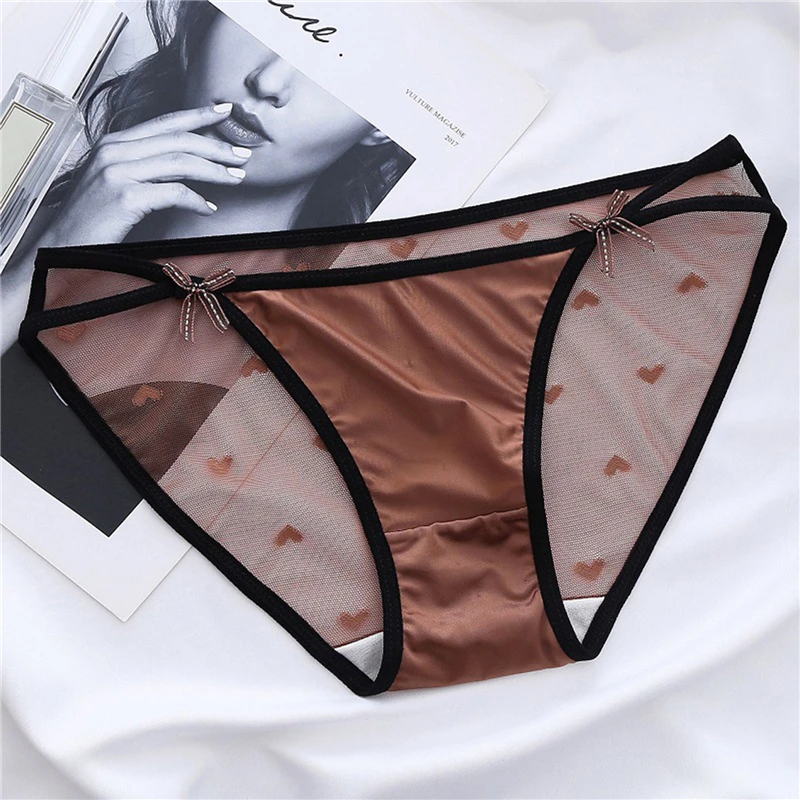 

Women's Sexy Lace Underwear Panties Delicate Soft Comfortable Underpants Ladies Mesh Lace-up Bow Knot Low-rise Panties Briefs