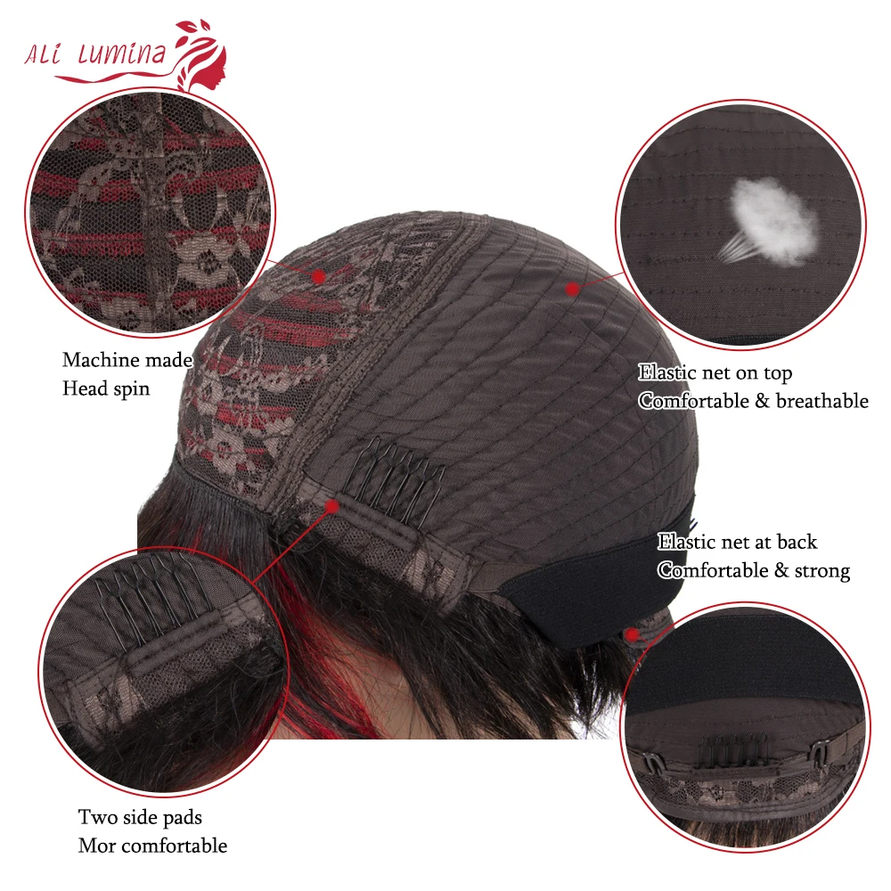 

Water Wave Human Hair Wigs 10-24 Inches Long Headband Wig Brazilian Hair Wigs Curly Human Hair Wig With Bangs Full Machine Wig