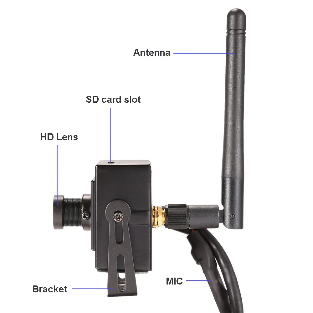 1080P Беспроводная маленькая HD 2MP Wi Fi IP камера CCTV сетевая с микрофоном аудио SD карта