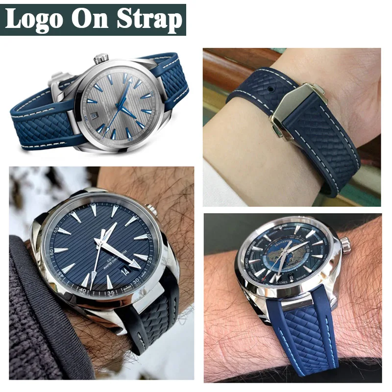 

Watch Band For Omega SEAMASTER 300 AT150 DE VILLE SPEEDMASTER Soft Silicone Rubber Watch Strap Watch Accessories Watch Bracelet