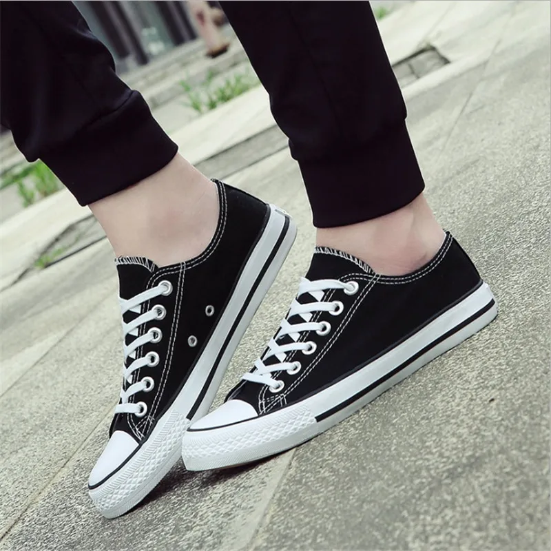 

Fashion Lace-up Solid Lovers Couple Shoes Rubber Flat Autumn Man Shoes Casual Men's Vulcanize Shoes Canvas Male Sneakers