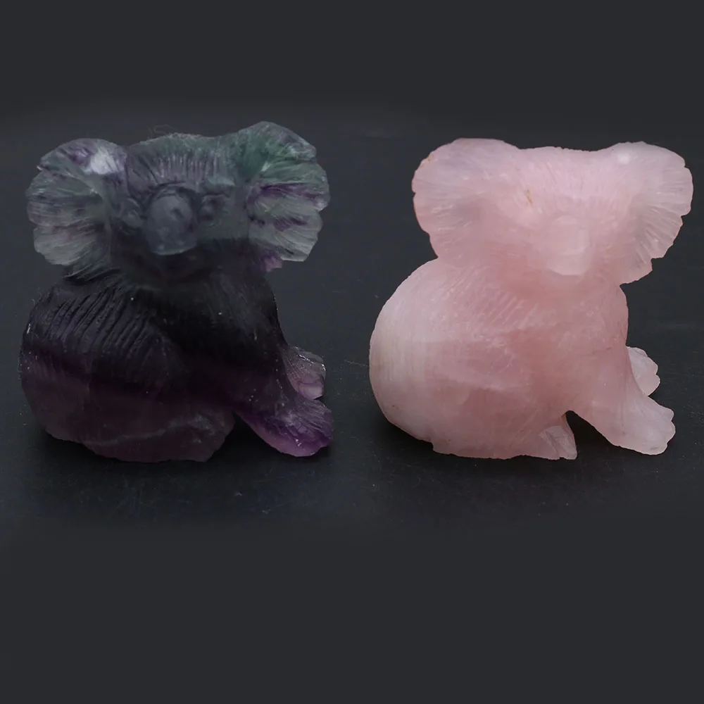 Hot Sale Natural Stone Decoration Koalas Bear Artificial Small Ornament Lucky Gift Bed-Room Garden Office Desk Mini Ornaments