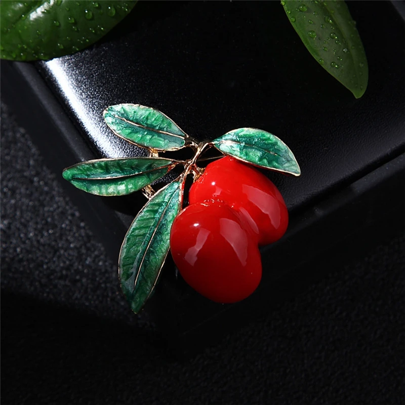 Pinksee оригинальная модная брошь в виде капли масла Jujube вишня оливковая ветка