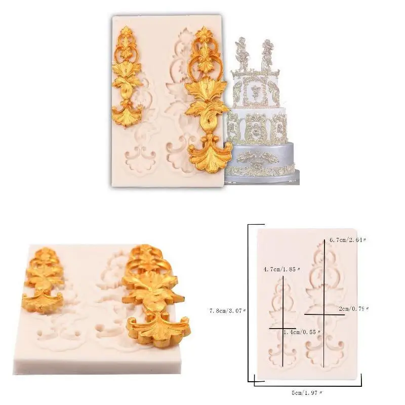 Европейский ретро тиснение шаблон Форма Торт Шоколад 3D формы пищевого качества