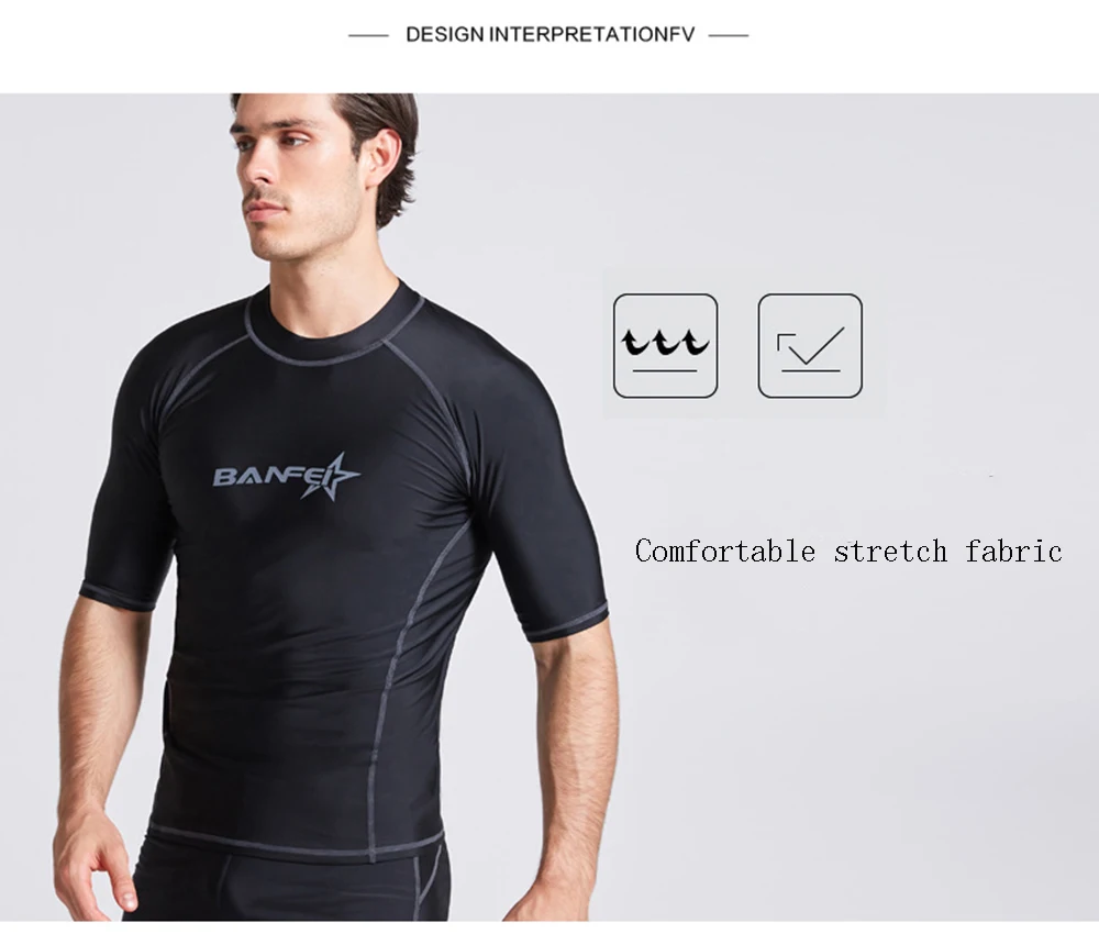 Men's New Quick Dry Short Sleeve Windproof Men's Swimwear Top Swimwear UPF 50+ Men's Beach Windproof Snorkeling Surf Shirt 2022