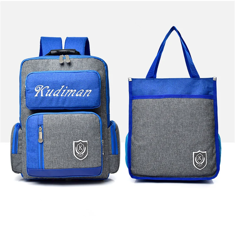 Korean fashion nylon backpack  Lightweight orthopedic 2pcs/set combination school bags for teen boys and girls Casual backpacks