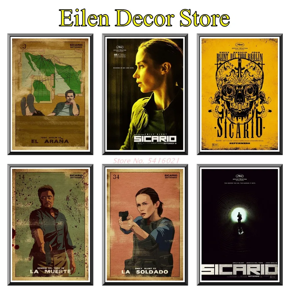 

Sicario Movie Poster Classic Movie Poster Decal Wall Picture Art Print Vintage Retro Poster Posters & Prints Home Decal 42X30cm