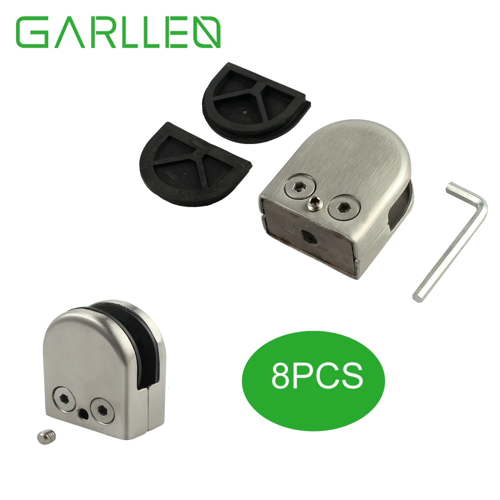 Комплект угловых кронштейнов GARLLEN для окон, балюстрад, 8 дюймов, шт. Матовые дюймов, отделка Зажим для стеклянных зажимов, 8-10 мм