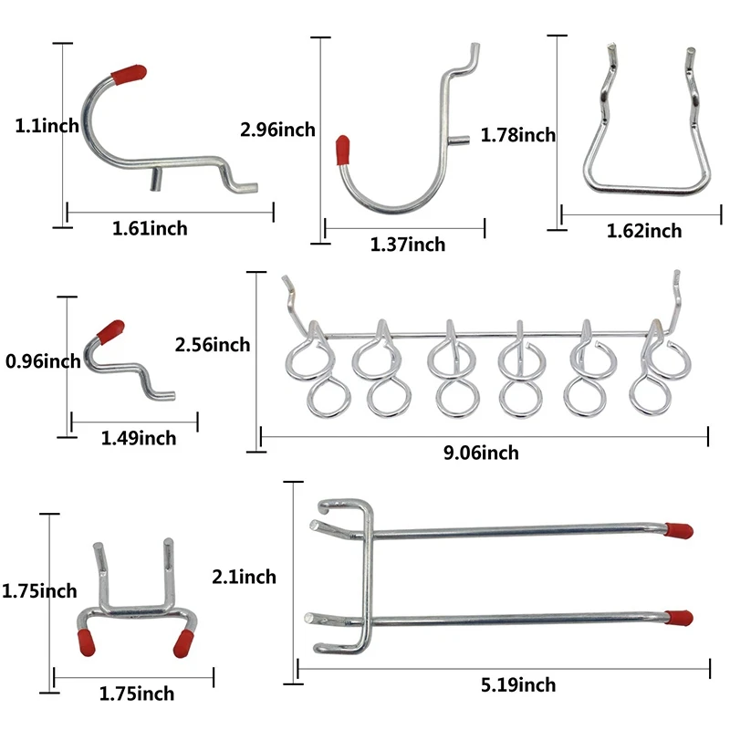 86 шт. крючки для доски органайзер ассортимент с металлическими крючками ящики и