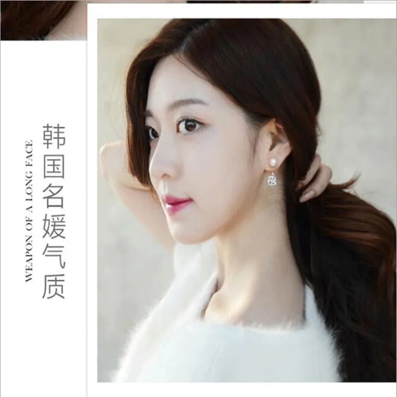 

Bright Crystal 925 Sterling Silver Jewelry Fashion Exquisite Pendant After The Dual-use Zircon Earrings SE71