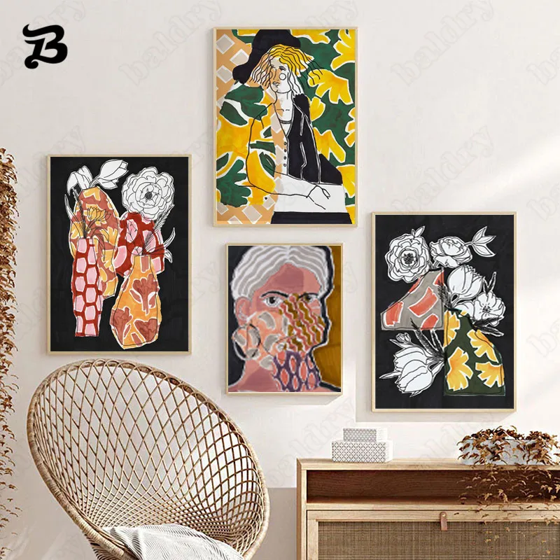 

Modern Abstract Painting Figures Painting Woman Canvas Poster Gallery Wall Art Pictures for Living Room Home Decoration