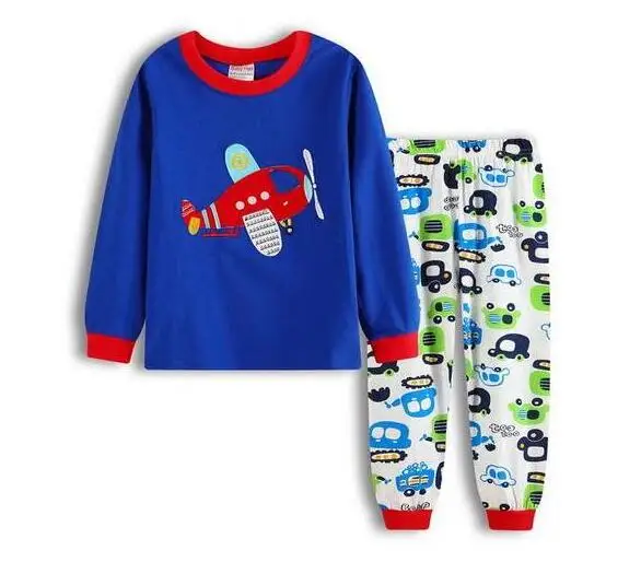 STYLE 37 Детская одежда комплект детской одежды, пижамные комплекты для мальчиков одежда для сна для девочек Детская Пижама, детская Ночная одежда с машинками, домашняя одежда - Цвет: STYLE 37