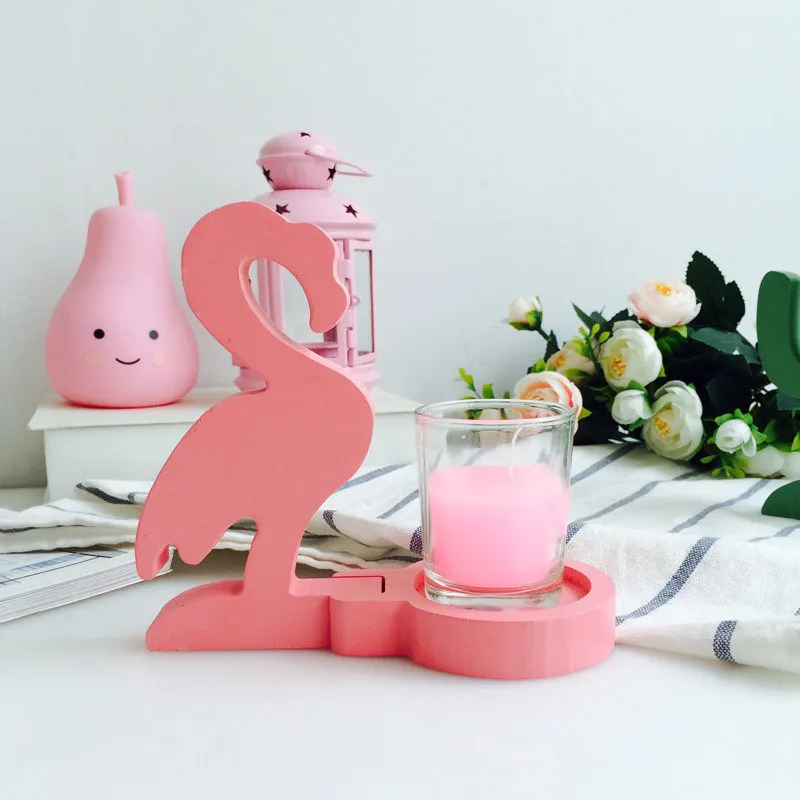 Фламинго подсвечник Zakaka краткое классический свадебный Декор Розовый дерево