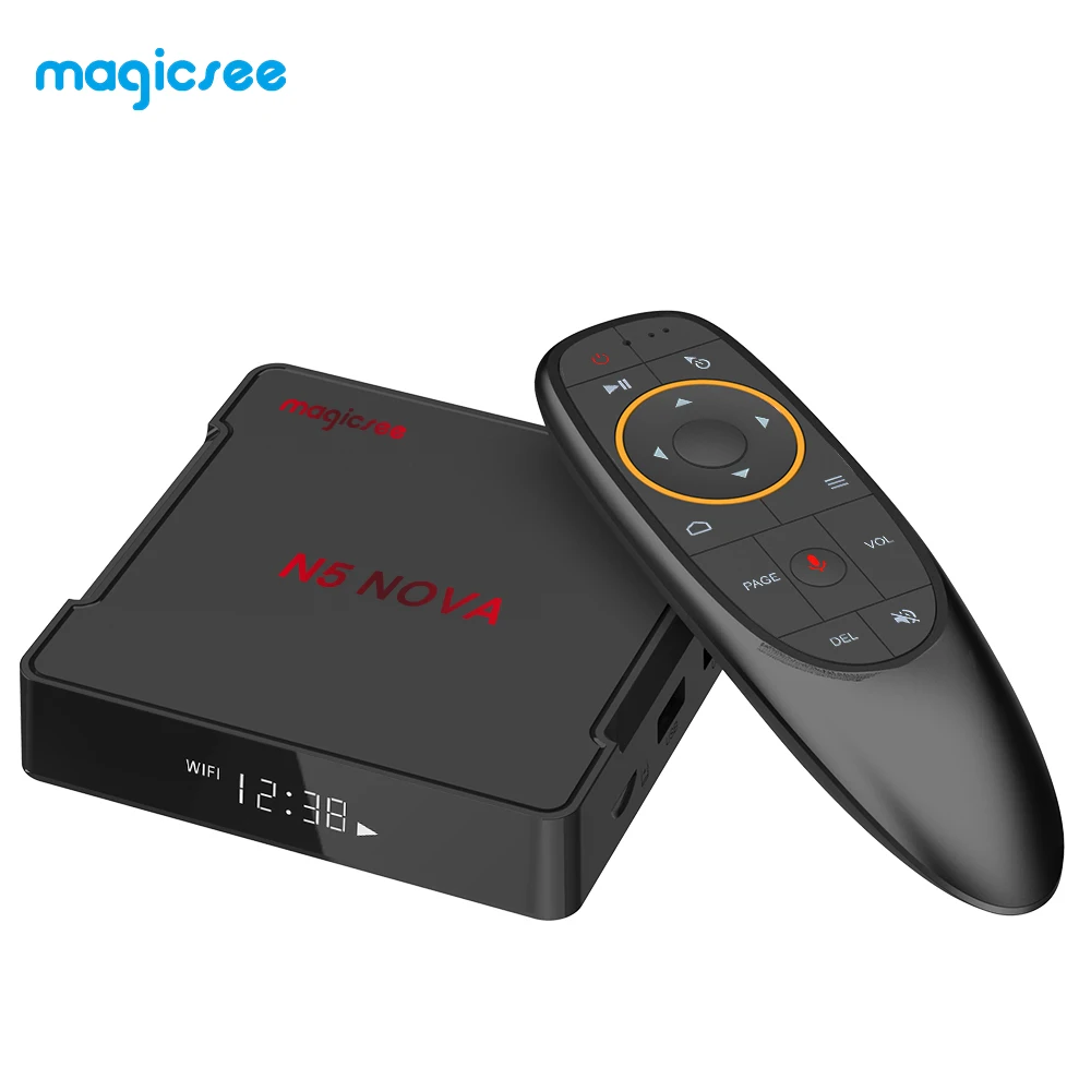 ТВ приставка MAGICSEE N5 NOVA Android 9 0 RK3318 4 Гб ОЗУ 64 ПЗУ 2 ГГц + 5 WiFi Голосовое управление