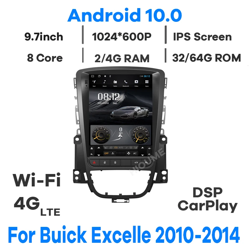 Автомобильный мультимедийный плеер 4 ядра Android 10 0 экран Tesla GPS для Opel Astra J Buick Excelle