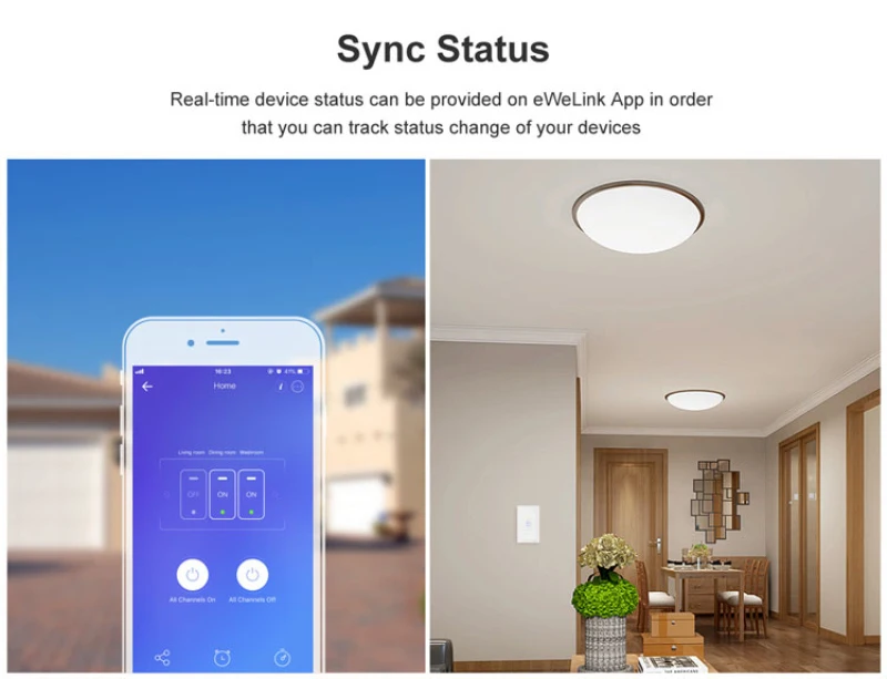 Умный настенный выключатель Sonoff T1/T2 США Wi Fi сенсорный/Wi Fi/433 RF/APP дистанционный