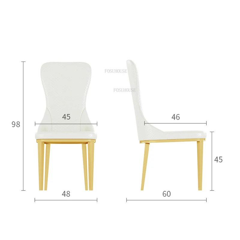 

Luxury Dining Chair Kitchen Furniture Hotel Restaurant Chair Luxury Manicure Leather Makeup Chair Home Backrest Dining Chairs