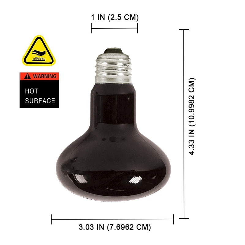 

BENE Infrared Moonlight Heat Lamps Black Glass Cover Night Heat Light Bulbs for Reptile Amphibian Moonlight A19 Lamp