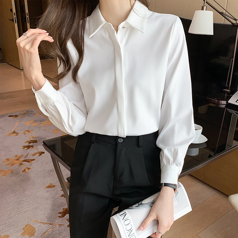 

COIGARSAMmal Full Sleeve Shirt Womens tops Spring French Style Women shirts White 8317