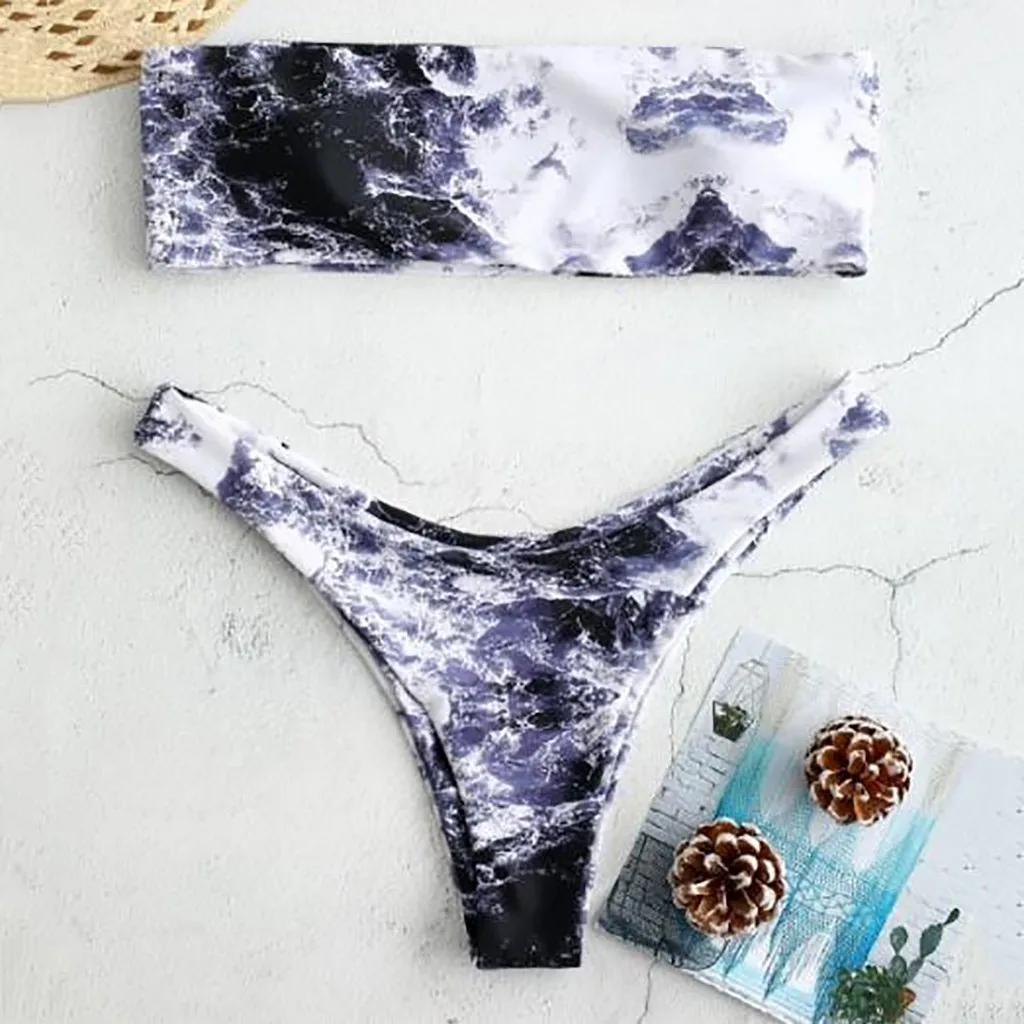 2021 бикини с высокой талией купальники принтом звезд женское пуш-ап пляжная