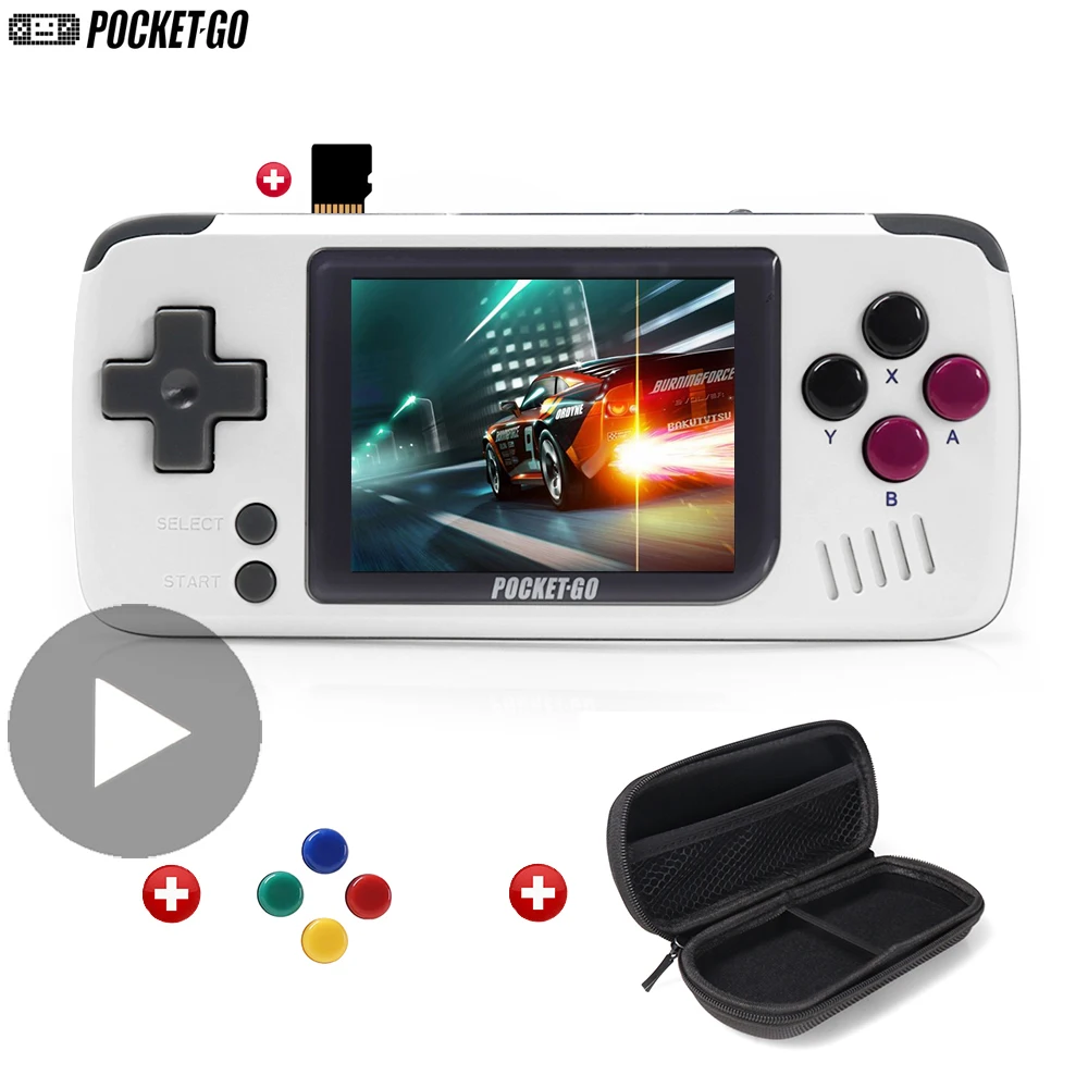 Карманная портативная ретро консоль PocketGo для семейных игр игровая мини аркадных