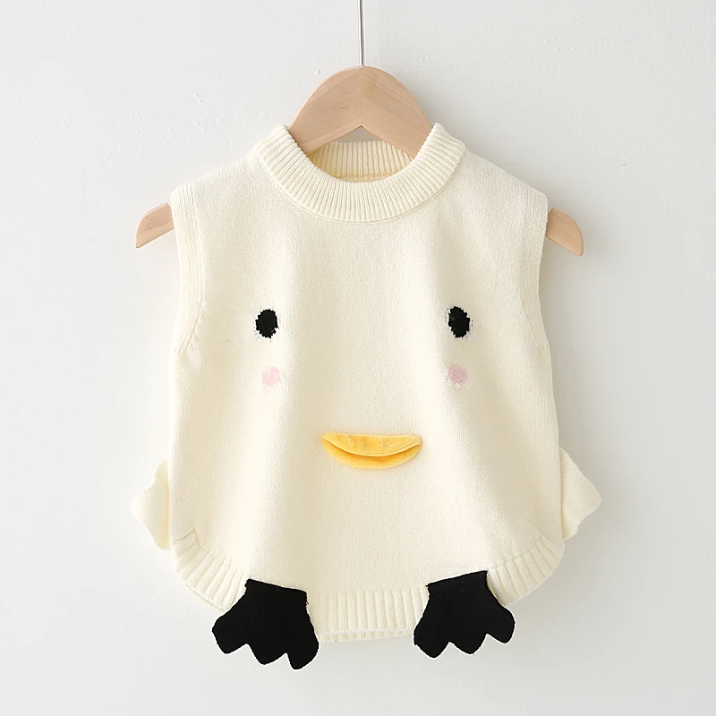 Жилет детский вязаный без рукавов на весну-осень |