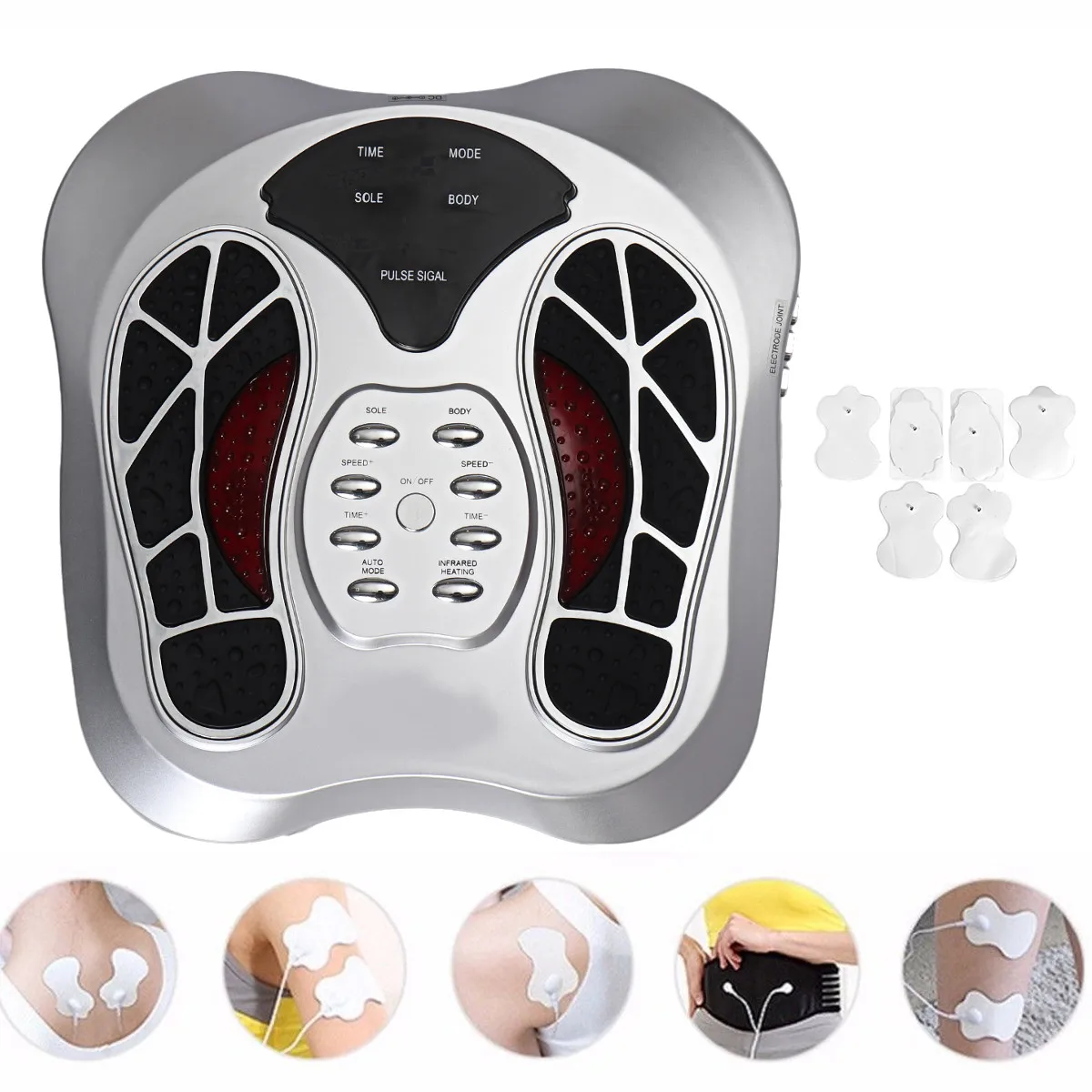 

Electric Foot Massager Machine Heat Low Frequency Pulse Acupuncture Shiatsu Blood Circulation Device Body Physical Therapy Home