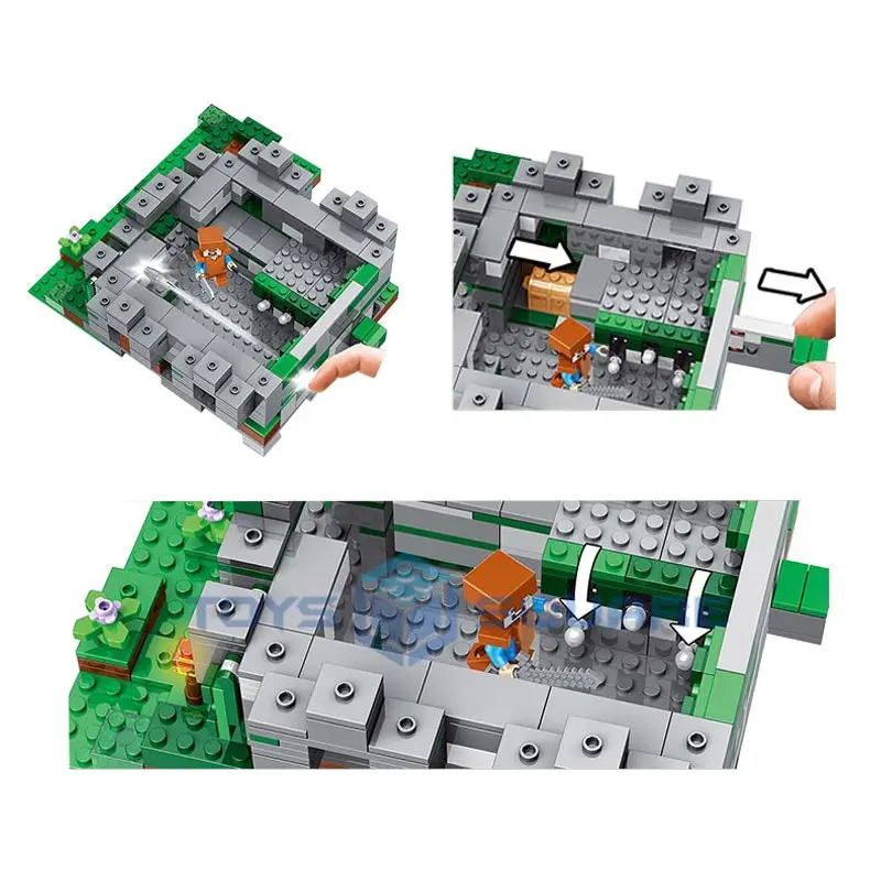 

The Jungle Temple Model Building Blocks With My World Action Figures Bricks Set Gifts Educational Toys For Children