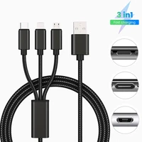 liser multicolor data cable fast charging cable 3 in1 anti breaking phone accessories suitable for regular mobile phones