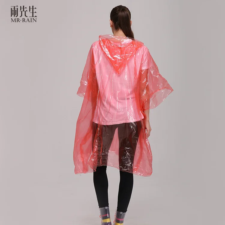 10 шт. одноразовые плащи для взрослых пончо PE улицы пеших прогулок