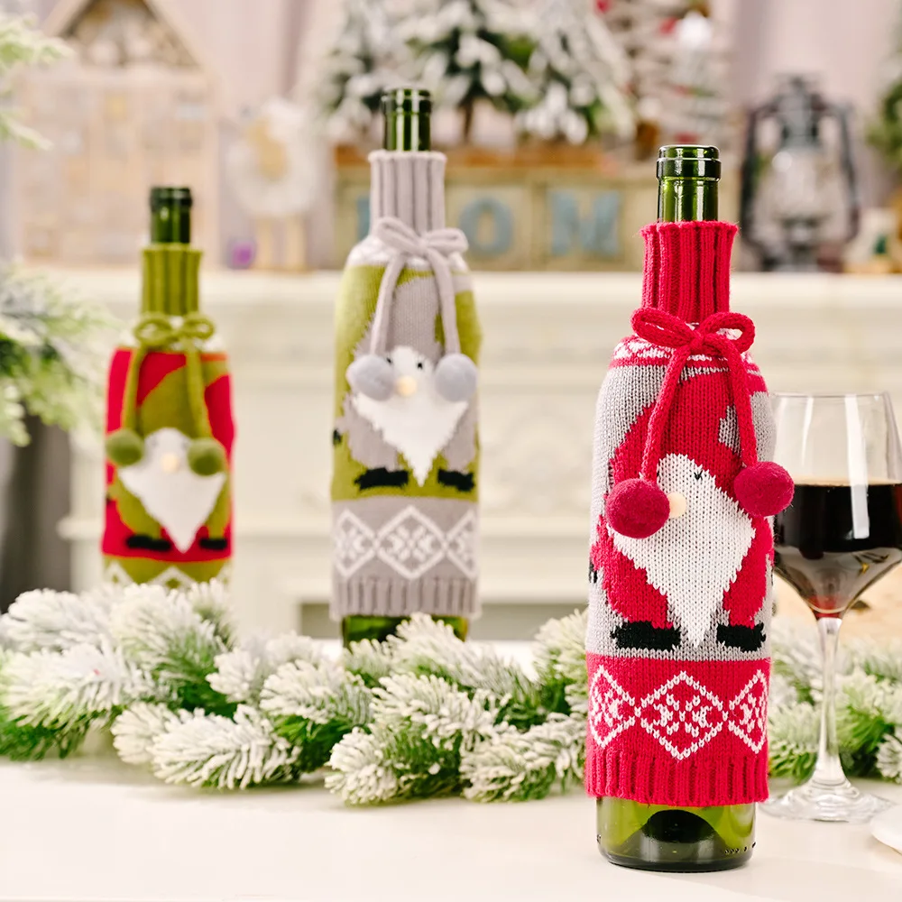 Рождественский набор для украшения винных бутылок Adornos Navidad чехол бутылки