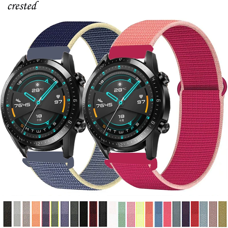20 мм/22 мм Huawei часы GT 2 2e pro ремень для Samsung Gear S3 Frontier нейлон браслет Galaxy watch 3 45 мм/46