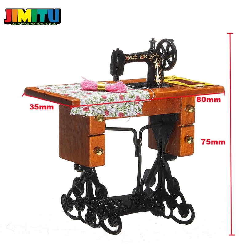 JIMITU 1/12 винтажная игрушечная миниатюрная швейная машина мебель Игрушки для детского кукольного домика Декор Детская Игрушка аксессуары