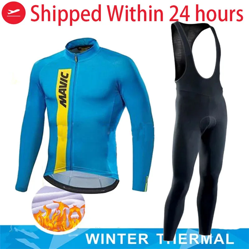 

New MAVIC 2021 Cycling Clothing Winter Cycling Jersey Thermal Fleece Set Men Road Bike Suit Bicycle Tops Ropa Ciclismo Maillot
